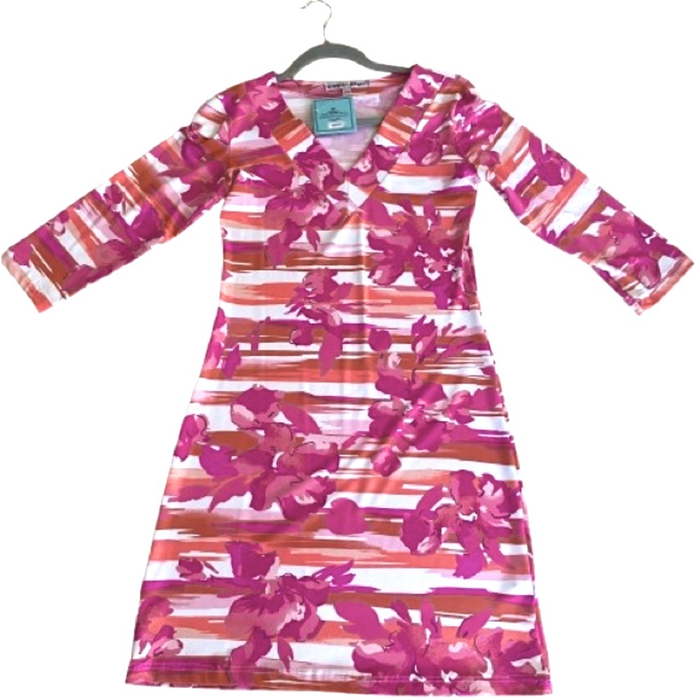 Barbara Gerwitt Pink and Melon Floral Dress